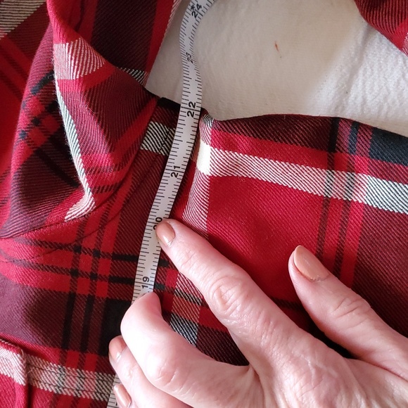 Lauren Ralph Lauren 100% Wool Red Plaid Full Zip Sz. L Jacket with Pockets - Picture 11 of 12